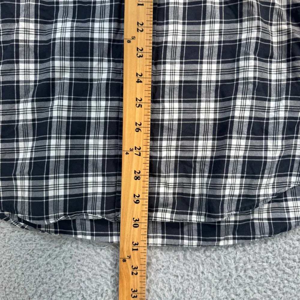 Polo Ralph Lauren Mens Large Black White Plaid Long Sleeve Button Up Shirt 11077